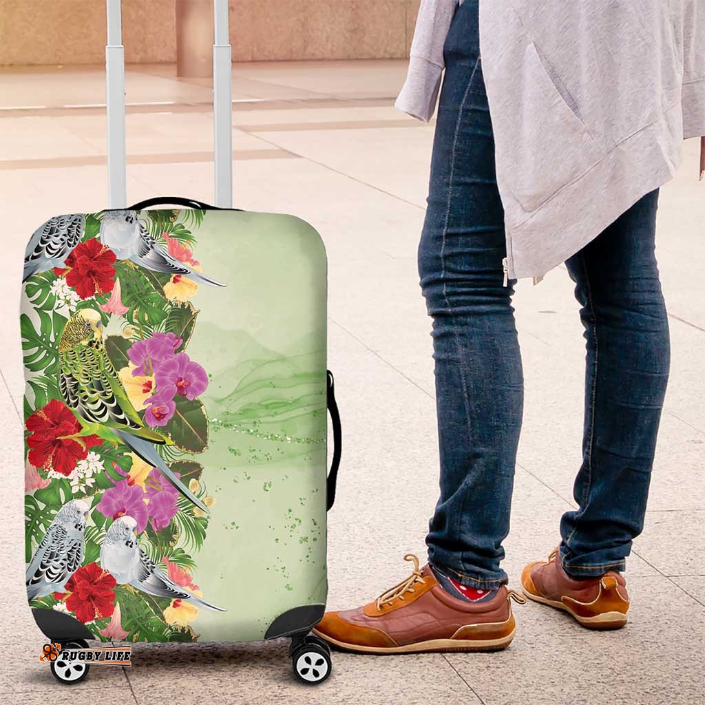 Aussie Budgies Blue And Green Tropical Birds Luggage Cover LT9