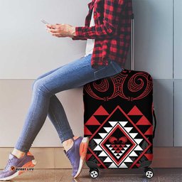 Aotearoa Kiwi Taniko Luggage Cover Silver Fern With Maori Koru Pattern LT14