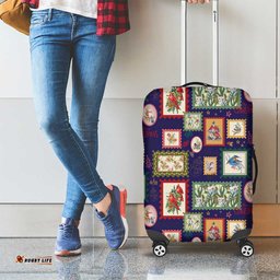 Aussie Birds Christmas La La Land Luggage Cover Navy Blue Vintage Stamp Edition LT9