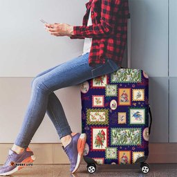 Aussie Birds Christmas La La Land Luggage Cover Navy Blue Vintage Stamp Edition LT9