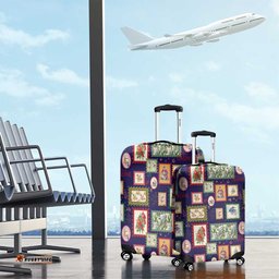 Aussie Birds Christmas La La Land Luggage Cover Navy Blue Vintage Stamp Edition LT9