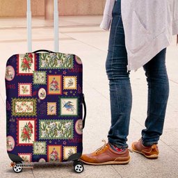 Aussie Birds Christmas La La Land Luggage Cover Navy Blue Vintage Stamp Edition LT9