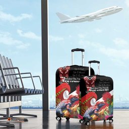 Aotearoa Toitu Te Tiriti Luggage Cover Waitangi-Honour The Treaty NZ Tuatara and Plants LT03