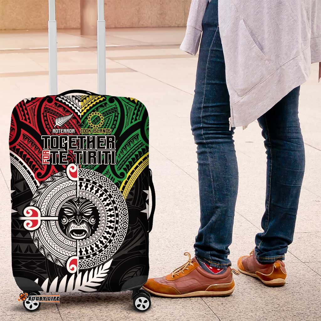 Aotearoa and Cook Islands Mo Te Tiriti Luggage Cover New Zealand Honour The Treaty Ake!Ake!Ake! LT9
