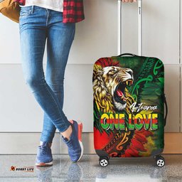 Aotearoa One Love Luggage Cover Reggae Lion with Kakahu Huruhuru LT03