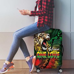 Aotearoa One Love Luggage Cover Reggae Lion with Kakahu Huruhuru LT03