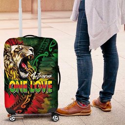 Aotearoa One Love Luggage Cover Reggae Lion with Kakahu Huruhuru LT03