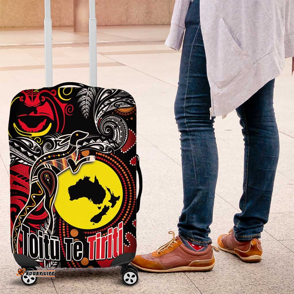 Aotearoa and Australia Toitu Te Tiriti Luggage Cover Honour the Treaty - Stand Together Stand Stronger LT03