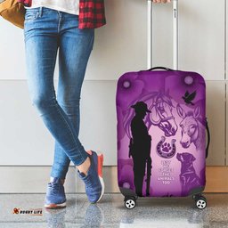 Australia Animals ANZAC Day Luggage Cover Lest We Forget The Animals Too Purple Poppy LT14