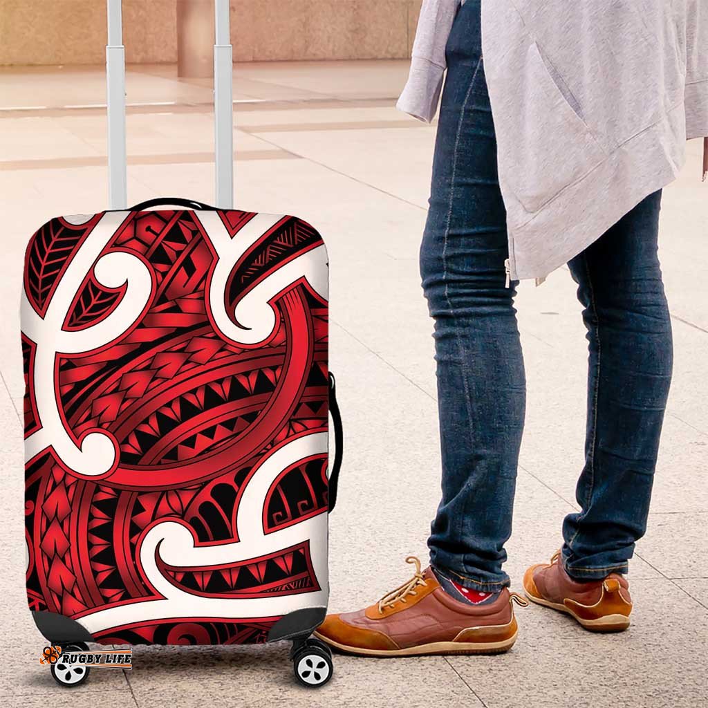 Aotearoa Maori Kowhaiwhai Luggage Cover Whero Puhoro and Patiki LT9