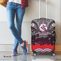 ANZAC Day Manly Warringah Sea Eagles Luggage Cover Military Memorial Aboriginal Indigenous Art TS04
