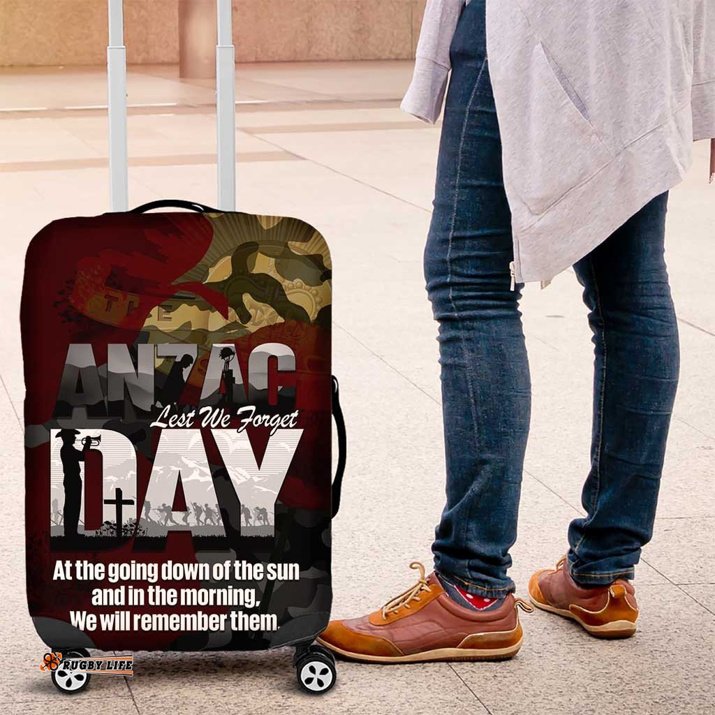 Australia ANZAC Day Luggage Cover We Will Remember Them Poppy Camouflage LT14
