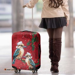 Aussie Kokaburra Waratah Christmas Luggage Cover Aboriginal Dots Painting LT9