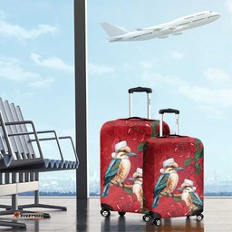 Aussie Kokaburra Waratah Christmas Luggage Cover Aboriginal Dots Painting LT9