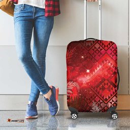 Aotearoa Taniko Matariki Luggage Cover Cosmic Red LT7