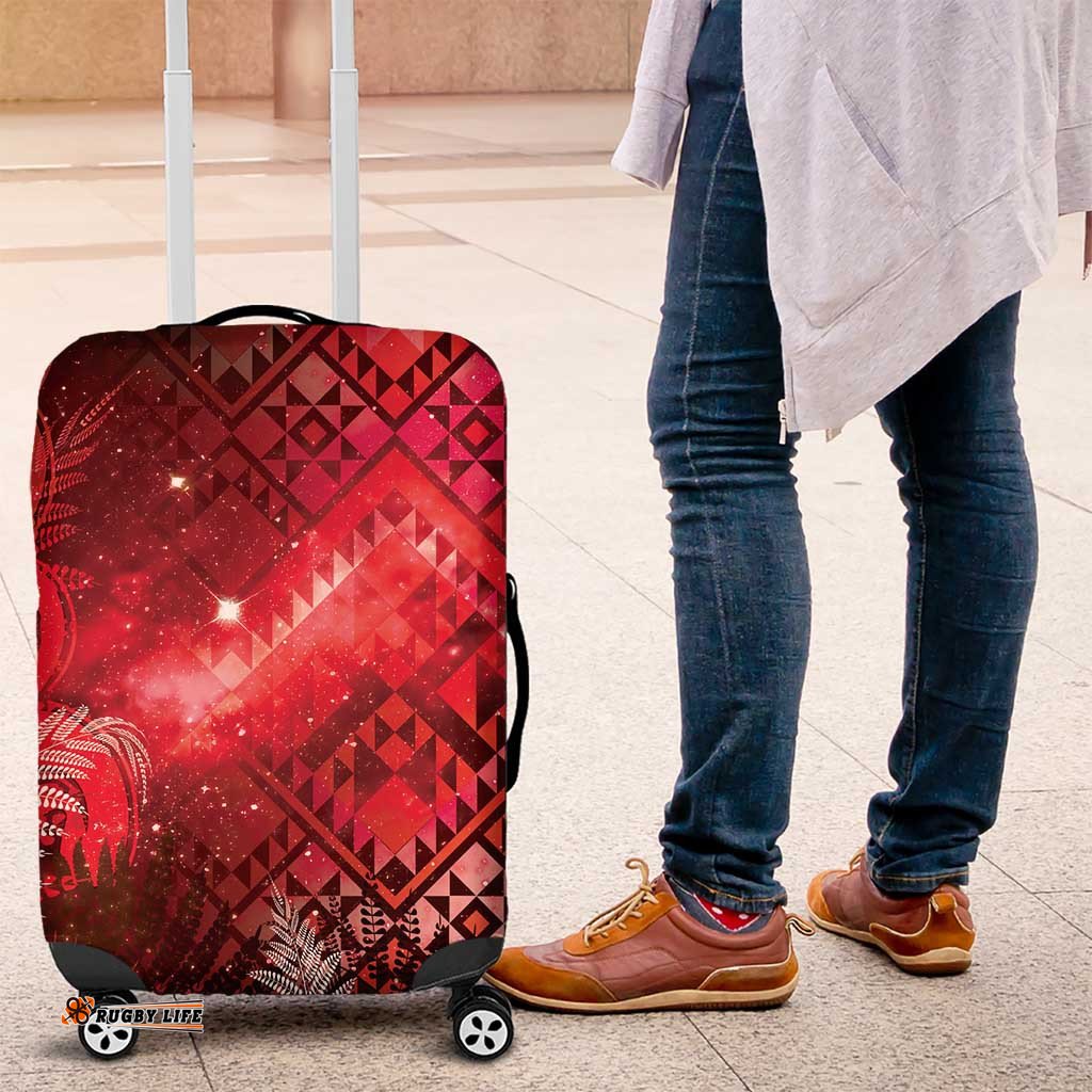 Aotearoa Taniko Matariki Luggage Cover Cosmic Red LT7