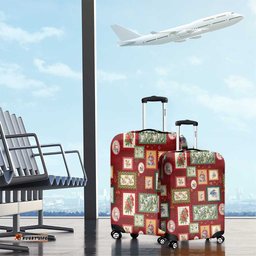Aussie Birds Christmas La La Land Luggage Cover Red Vintage Stamp Edition LT9