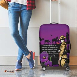 ANZAC Soldier and War Animals Luggage Cover We Will Remember Them LT15