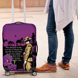 ANZAC Soldier and War Animals Luggage Cover We Will Remember Them LT15