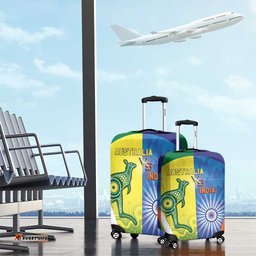 Australia And India Cricket Luggage Cover Ashoka Chakra With Aboriginal LT05