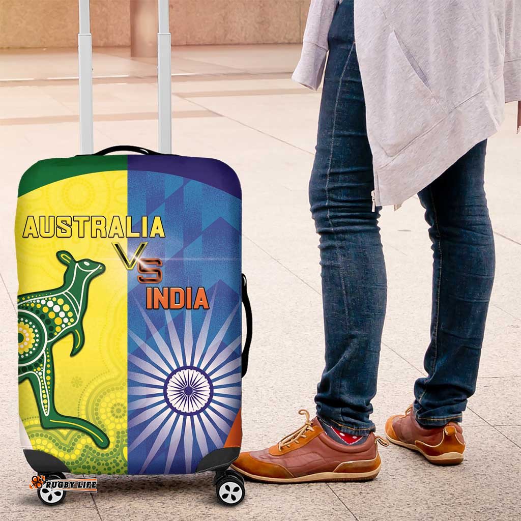 Australia And India Cricket Luggage Cover Ashoka Chakra With Aboriginal LT05
