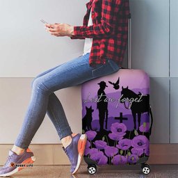 Australia ANZAC Animal Heroes Luggage Cover Purple Poppies LT7
