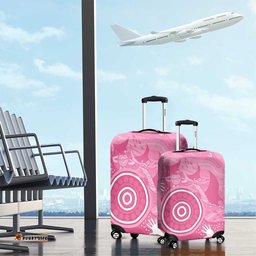 Australia Breast Cancer Awareness Luggage Cover Pink Ribbon Manta Ray Aboriginal Art LT14