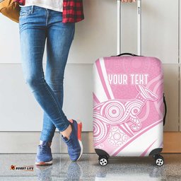Australia Bowls Personalised Indigenous Pink Round Luggage Cover LT7