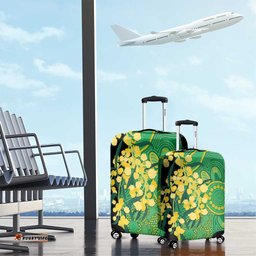 Australia Golden Wattle Luggage Cover Aussie Native Flowers Indigenous Art LT14