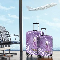 Australia Epilepsy Awareness Luggage Cover Purple Budgerigar Plumeria Aboriginal LT14