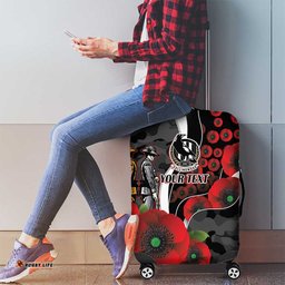Collingwood Magpies ANZAC Personalised Luggage Cover Lest We Forget Poppy Camo LT9