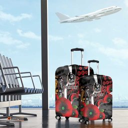 Collingwood Magpies ANZAC Personalised Luggage Cover Lest We Forget Poppy Camo LT9