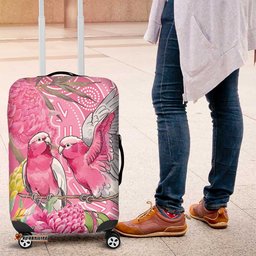 Australia Pink Galah Luggage Cover Rose-breasted Cockatoo Waratah Indigenous Art LT14