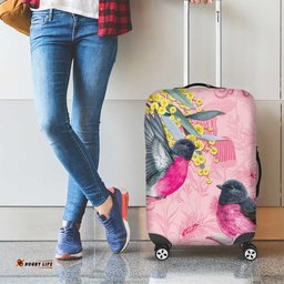 Birds and Floral Aussie Pink Robins Luggage Cover Rosy Glow LT7