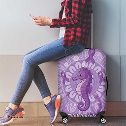 Australia Epilepsy Awareness Luggage Cover Seahorse Think Purple Ribbon Aboriginal LT14