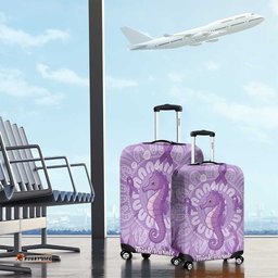 Australia Epilepsy Awareness Luggage Cover Seahorse Think Purple Ribbon Aboriginal LT14