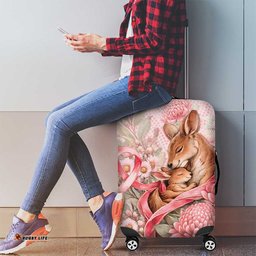 Breast Cancer Awareness Luggage Cover Mother Kangaroo And Ribbon Hope DT05