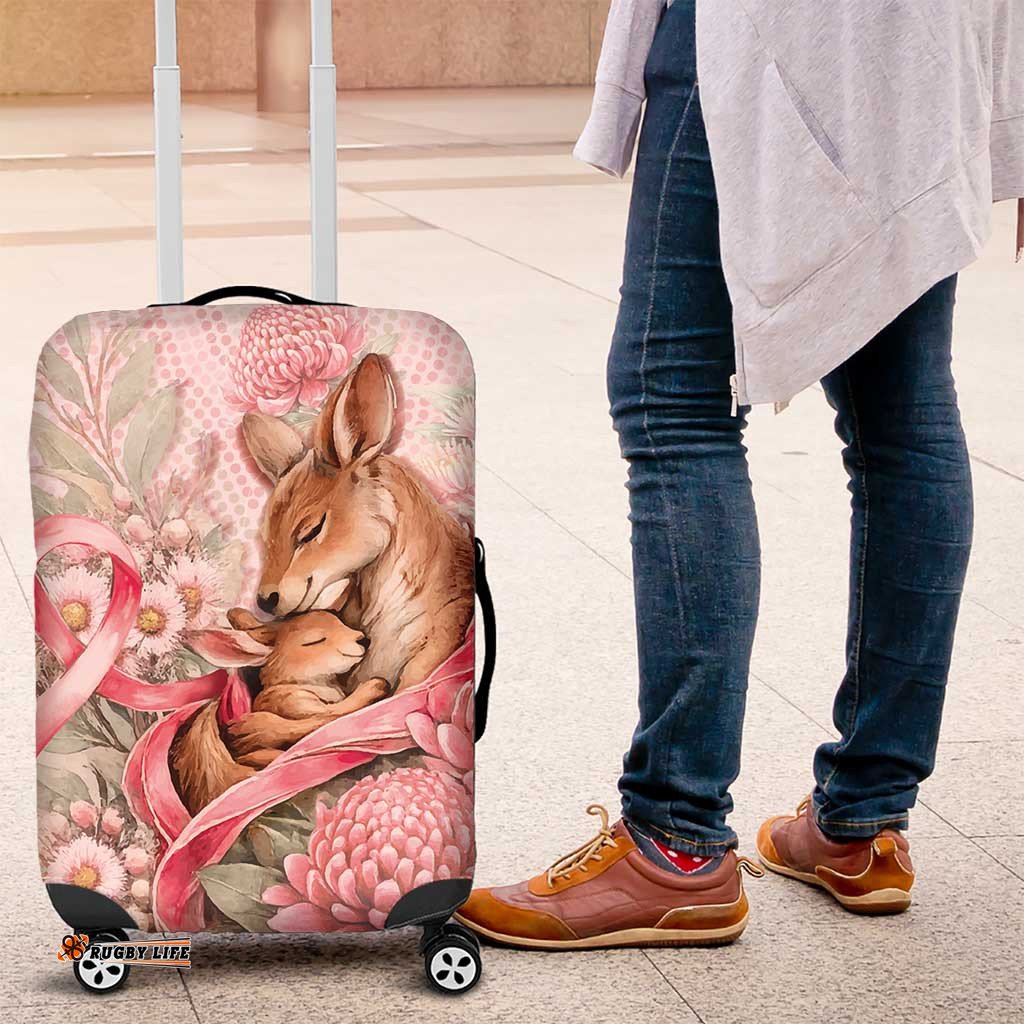 Breast Cancer Awareness Luggage Cover Mother Kangaroo And Ribbon Hope DT05