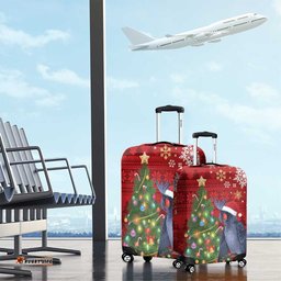 Australia Palm Cockatoo Christmas Luggage Cover Goliath Cockatoo Santa Merry Chrissie LT14