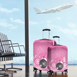 Custom Bowls Australia Breast Cancer Luggage Cover Pink Ribbon Kangaroo Aboriginal Art LT14