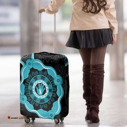 Australia Ovarian Cancer Awareness Luggage Cover Brave Strong Teal Ribbon Aboriginal Art LT14