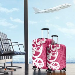 Breast Cancer Awareness Maori Luggage Cover Koru Kowhaiwhai LT7