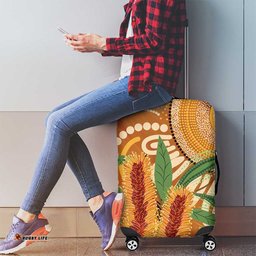Australia Bottlebrush Luggage Cover Callistemon Aussie Native Flowers Indigenous Art LT14