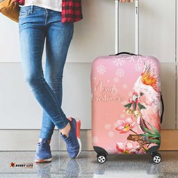 Australia Christmas Pink Cockatoo with Banksia Luggage Cover Coral Pink LT7