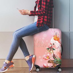Australia Christmas Pink Cockatoo with Banksia Luggage Cover Coral Pink LT7