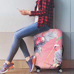 Australia Breast Cancer Awareness Luggage Cover Pink Galah with Eucalyptus Flowers LT7