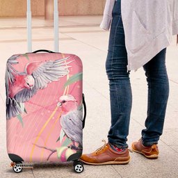 Australia Breast Cancer Awareness Luggage Cover Pink Galah with Eucalyptus Flowers LT7