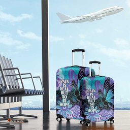Australia Indigenous Teal Purple Contemporary Aboriginal Art Luggage Cover Hope Is Real LT7
