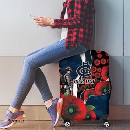 Carlton Blues ANZAC Personalised Luggage Cover Lest We Forget Poppy Camo LT9