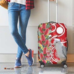 Blue Galah Mutation Christmas Australia Luggage Cover Falalalala Galalah Bottlebrush Red Aboriginal Art LT14